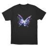 Aerial Gleam Butterfly Unisex T Shirt Black